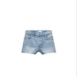 ZARA STRAIGHT CUT SHORTS LIGHT BLUE SIZE 14 8727/006/406